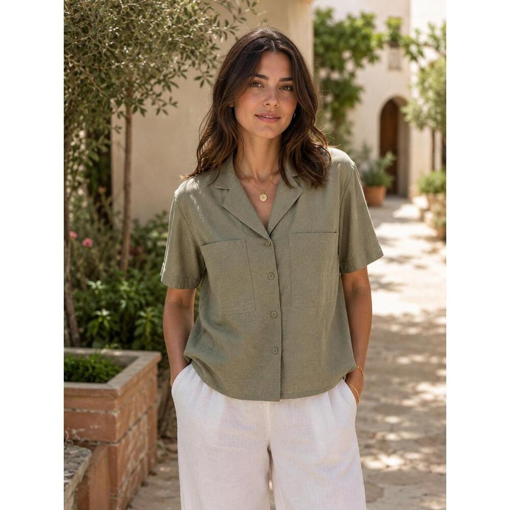 Buffalo David Bitton Women's Green Blouse/Size L/NWT